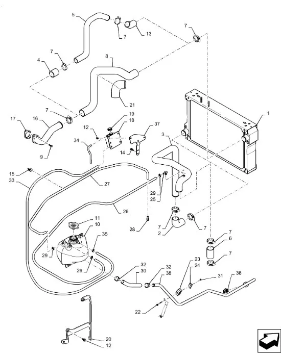 255682A2 - Патрубок вод. охл. ДВС Mg.MX285, 275/305/335