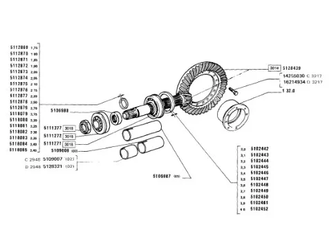 5102449 - Шайба 3,7мм толщ. подш. хвостовика моста задн. TMT7/MXMPm., T6090